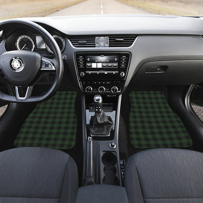 Green And Black Buffalo Plaid Print Front and Back Car Floor Mats
