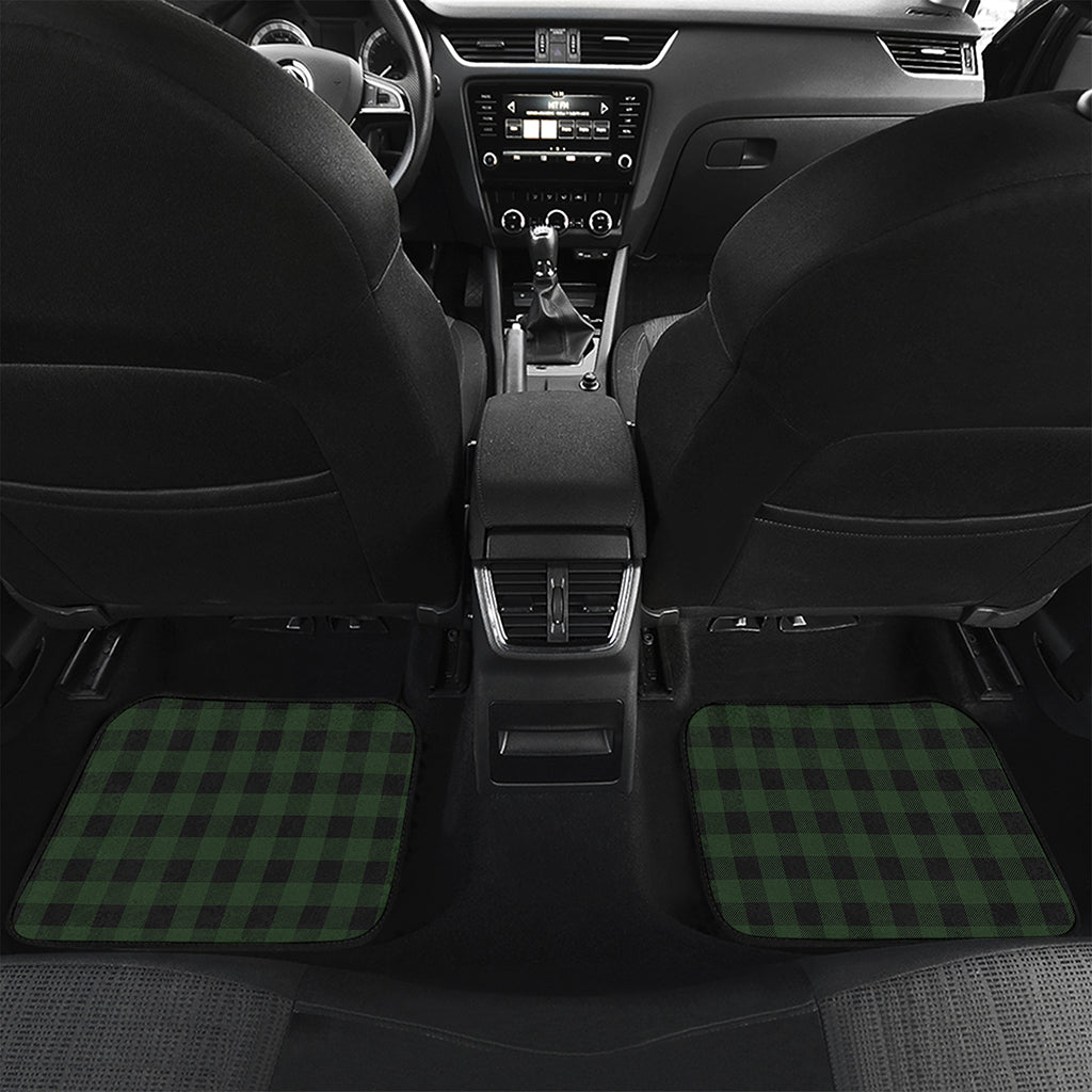 Green And Black Buffalo Plaid Print Front and Back Car Floor Mats