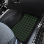 Green And Black Buffalo Plaid Print Front and Back Car Floor Mats