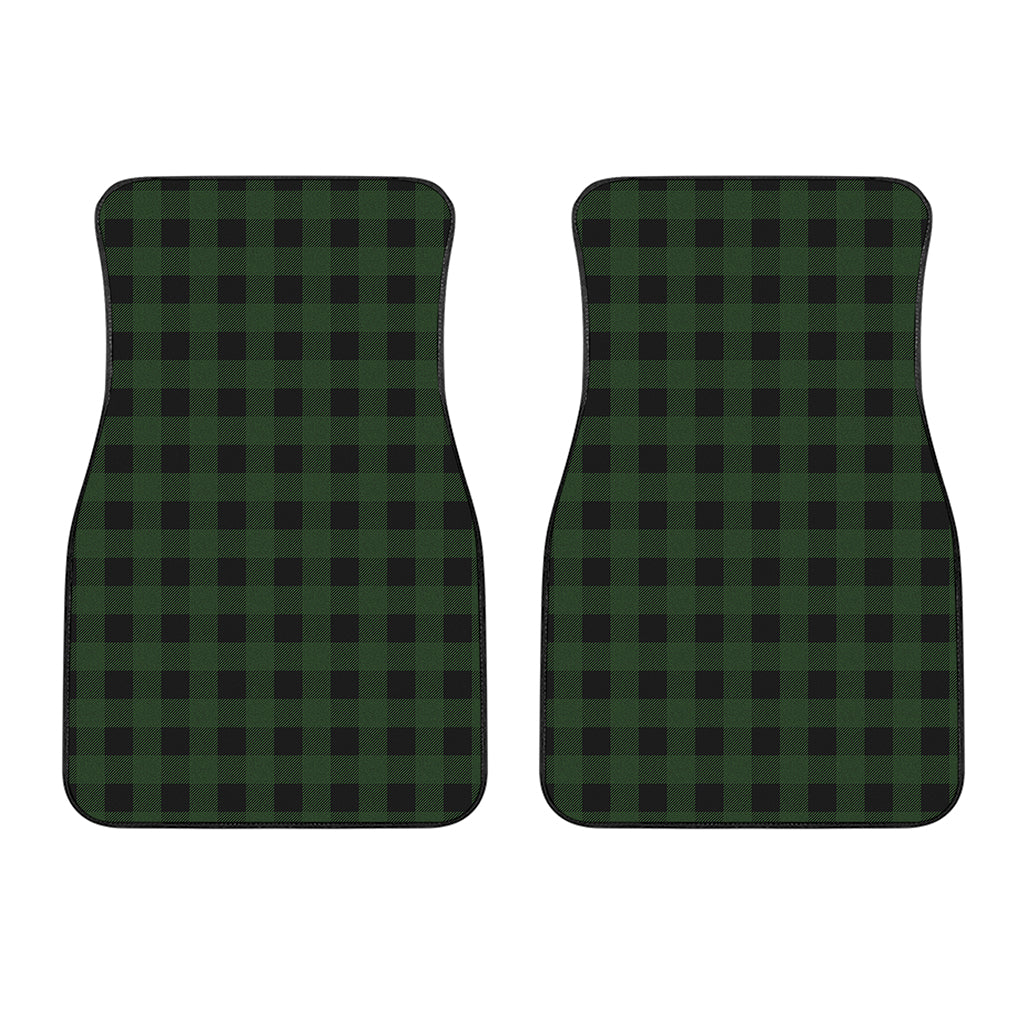 Green And Black Buffalo Plaid Print Front Car Floor Mats
