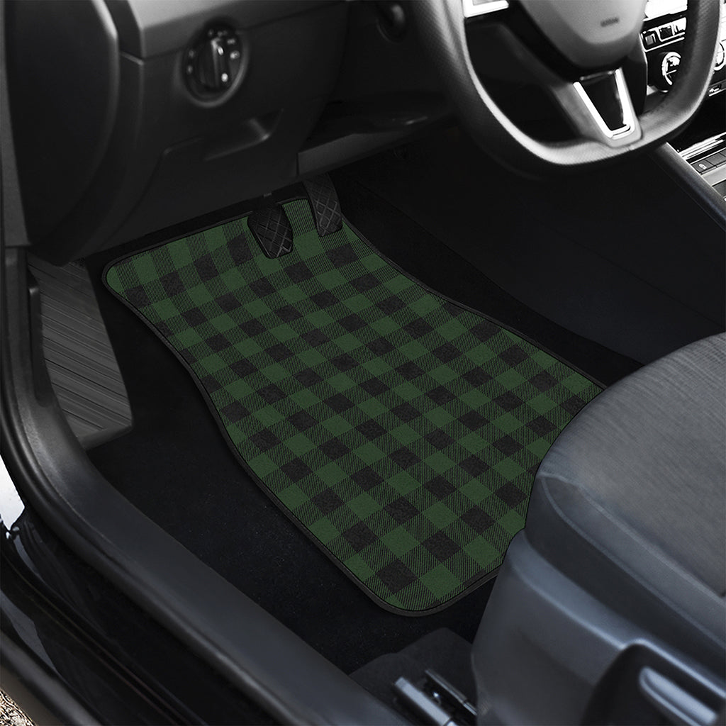 Green And Black Buffalo Plaid Print Front Car Floor Mats