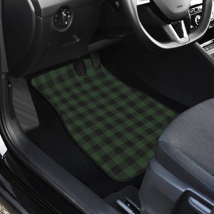 Green And Black Buffalo Plaid Print Front Car Floor Mats
