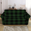 Green And Black Buffalo Plaid Print Loveseat Slipcover