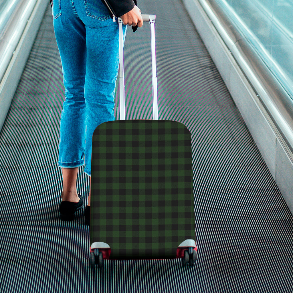 Green And Black Buffalo Plaid Print Luggage Cover