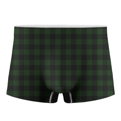 Green And Black Buffalo Plaid Print Men's Boxer Briefs