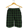 Green And Black Buffalo Plaid Print Men's Shorts