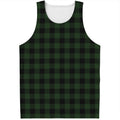 Green And Black Buffalo Plaid Print Men's Tank Top