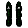 Green And Black Buffalo Plaid Print Muay Thai Shin Guards