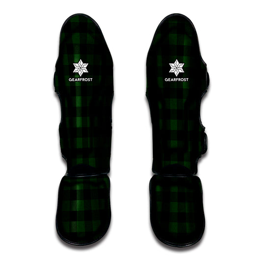 Green And Black Buffalo Plaid Print Muay Thai Shin Guard