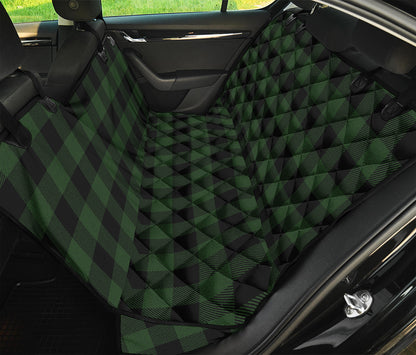 Green And Black Buffalo Plaid Print Pet Car Back Seat Cover