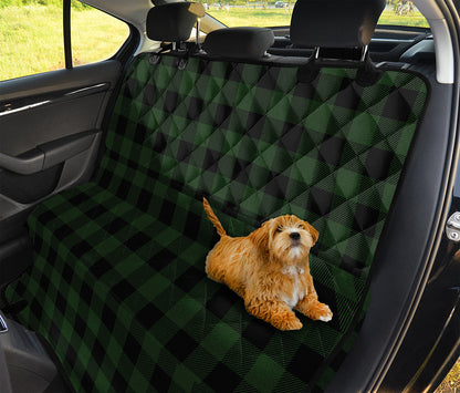 Green And Black Buffalo Plaid Print Pet Car Back Seat Cover