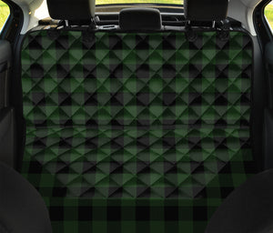 Green And Black Buffalo Plaid Print Pet Car Back Seat Cover