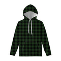 Green And Black Buffalo Plaid Print Pullover Hoodie