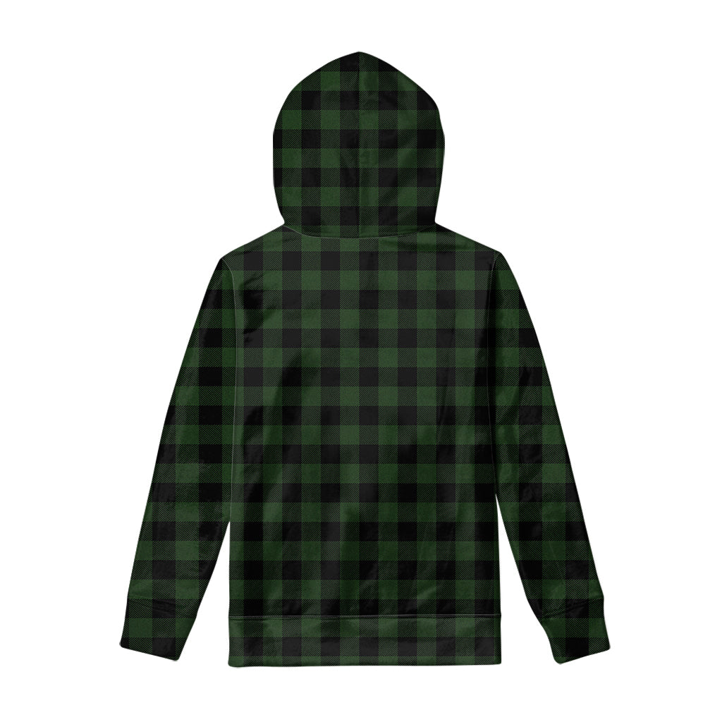 Green And Black Buffalo Plaid Print Pullover Hoodie