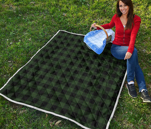 Green And Black Buffalo Plaid Print Quilt