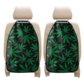 Green And Black Cannabis Leaf Print Car Seat Organizers