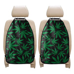 Green And Black Cannabis Leaf Print Car Seat Organizers