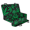 Green And Black Cannabis Leaf Print Pet Car Back Seat Cover