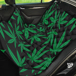 Green And Black Cannabis Leaf Print Pet Car Back Seat Cover