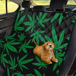 Green And Black Cannabis Leaf Print Pet Car Back Seat Cover