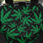 Green And Black Cannabis Leaf Print Pet Car Back Seat Cover