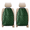 Green And Black Checkered Pattern Print Car Seat Organizers
