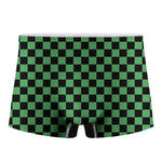 Green And Black Checkered Pattern Print Men's Boxer Briefs