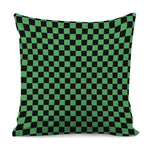 Green And Black Checkered Pattern Print Pillow Cover