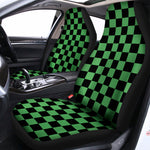 Green And Black Checkered Pattern Print Universal Fit Car Seat Covers