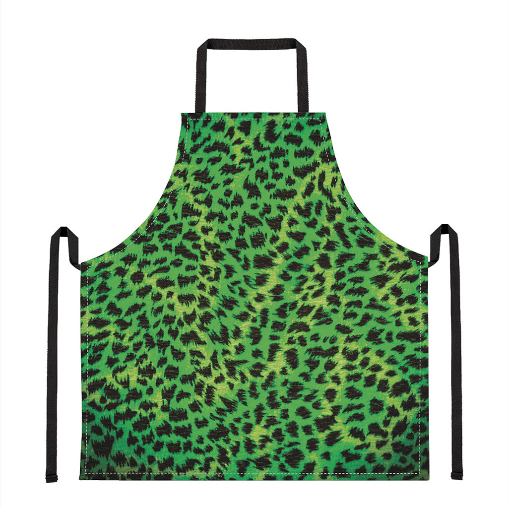 Green And Black Cheetah Print Apron