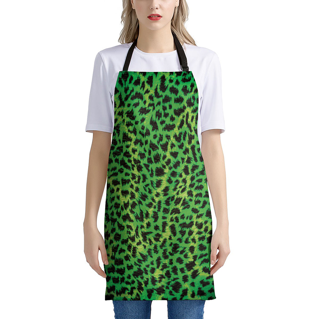 Green And Black Cheetah Print Apron