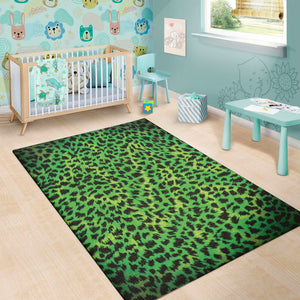 Green And Black Cheetah Print Area Rug