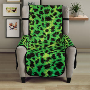 Green And Black Cheetah Print Armchair Protector