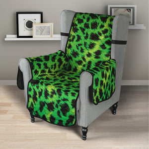 Green And Black Cheetah Print Armchair Protector