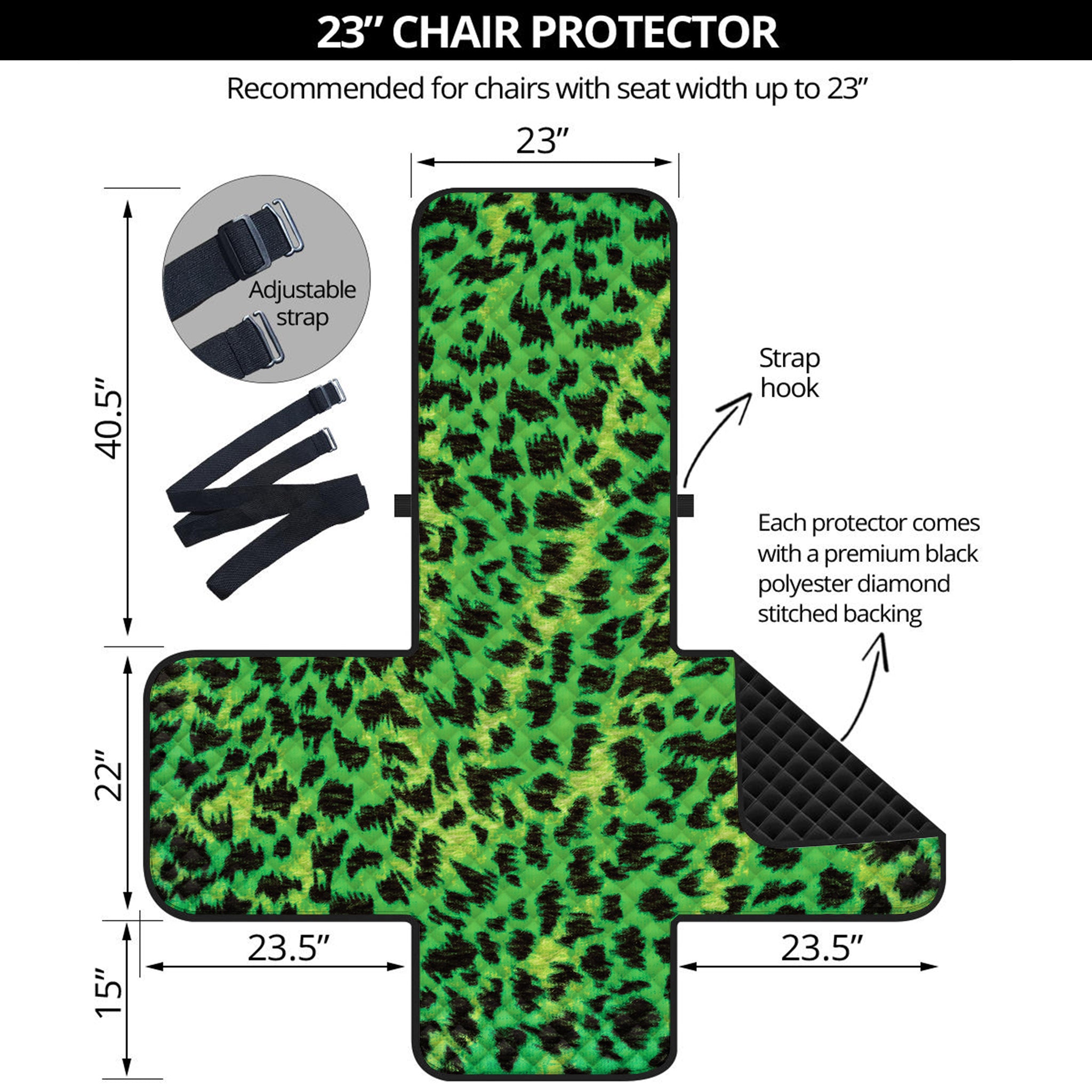 Green And Black Cheetah Print Armchair Protector