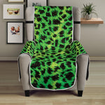 Green And Black Cheetah Print Armchair Protector