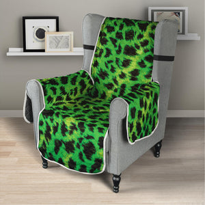 Green And Black Cheetah Print Armchair Protector