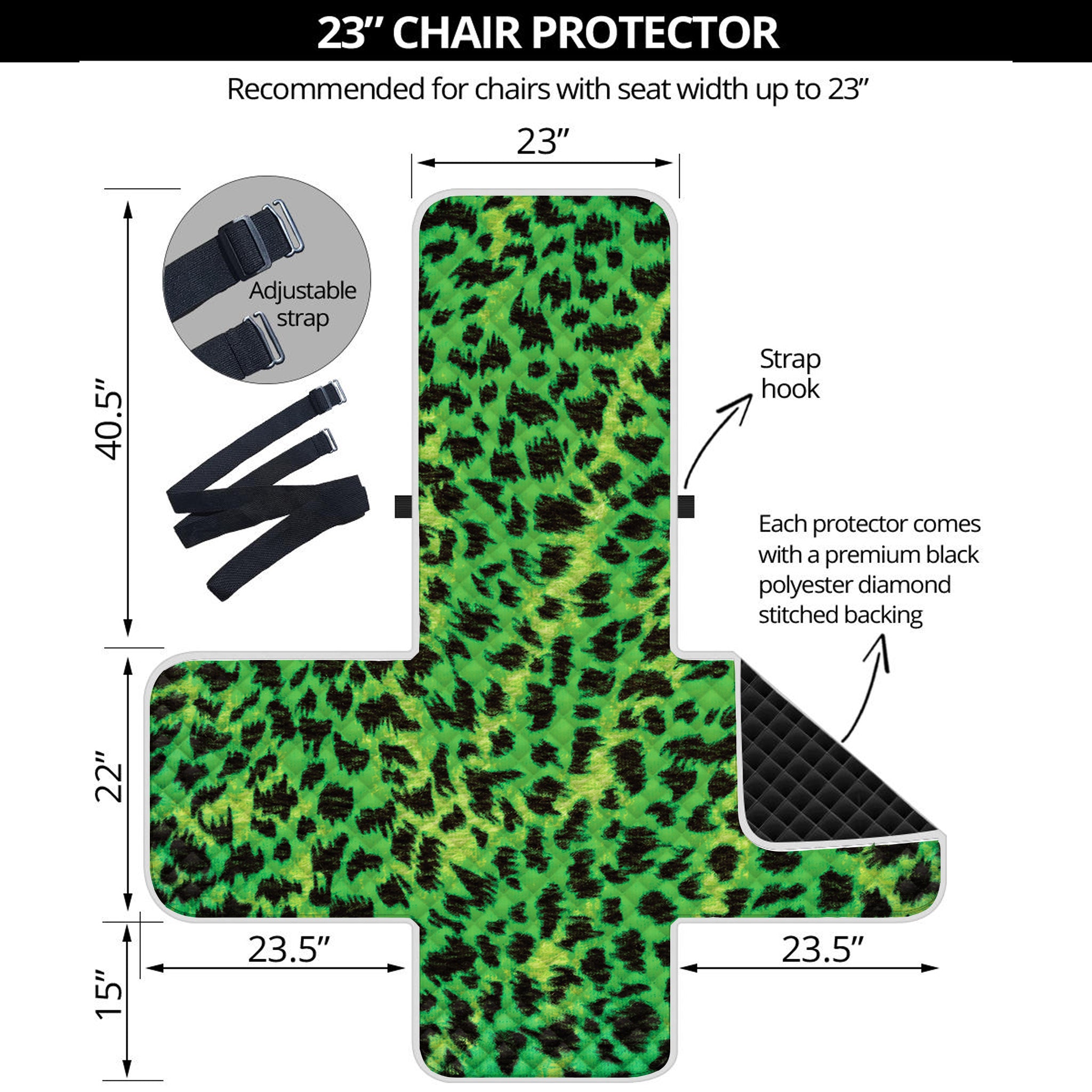 Green And Black Cheetah Print Armchair Protector