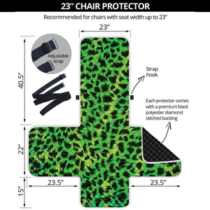 Green And Black Cheetah Print Armchair Protector