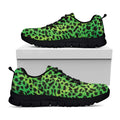 Green And Black Cheetah Print Black Running Shoes