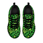 Green And Black Cheetah Print Black Sneakers