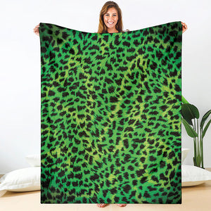 Green And Black Cheetah Print Blanket