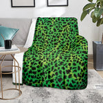 Green And Black Cheetah Print Blanket