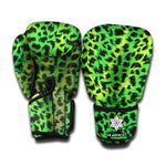 Green And Black Cheetah Print Boxing Gloves