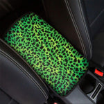 Green And Black Cheetah Print Car Center Console Cover