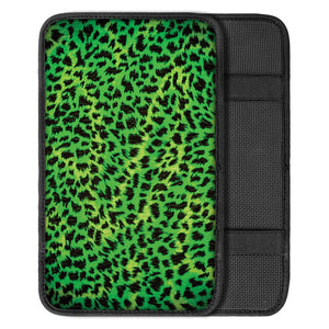 Green And Black Cheetah Print Car Center Console Cover