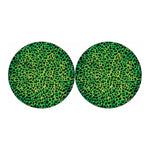 Green And Black Cheetah Print Car Coasters