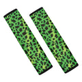 Green And Black Cheetah Print Car Seat Belt Covers