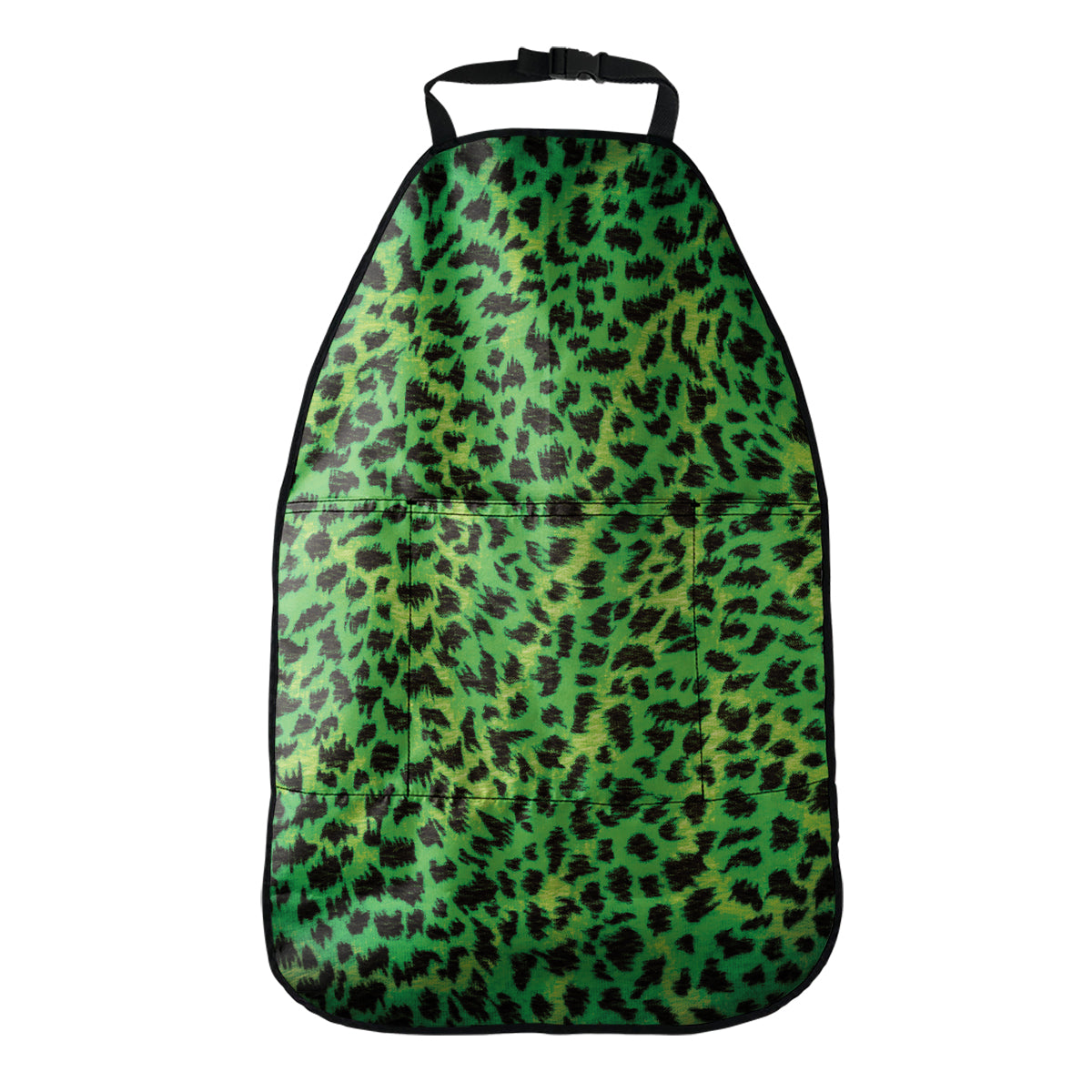 Green And Black Cheetah Print Car Seat Organizers