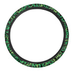 Green And Black Cheetah Print Car Steering Wheel Cover